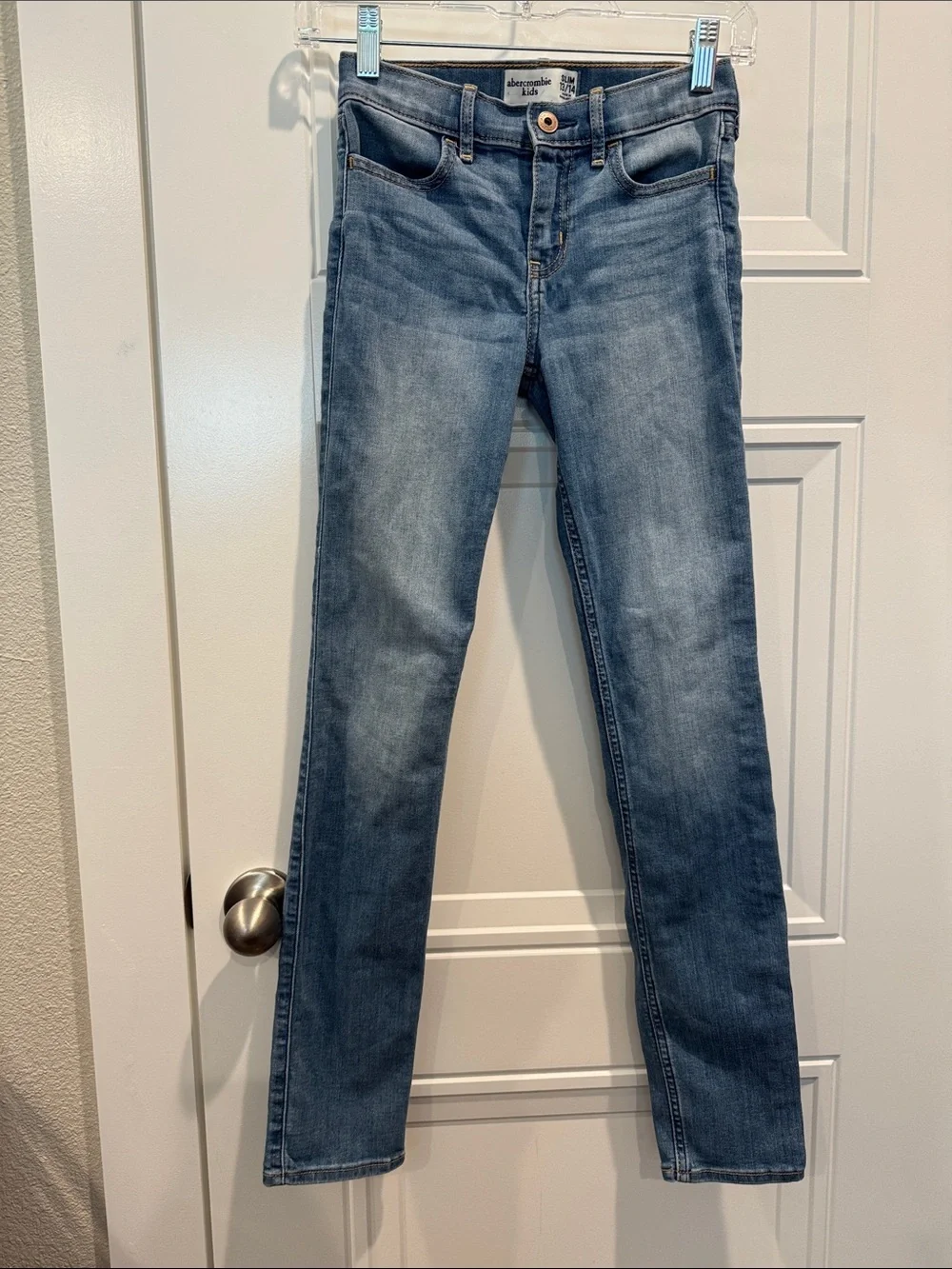 abercrombie kids slim  Blue Skinny Jeans with Back Pocket Stitching